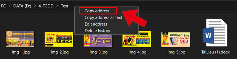 Chọn Copy address